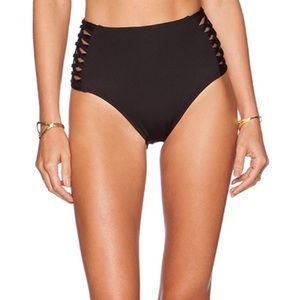 L*Space Tigress Bikini Bottom in Black. Size S.